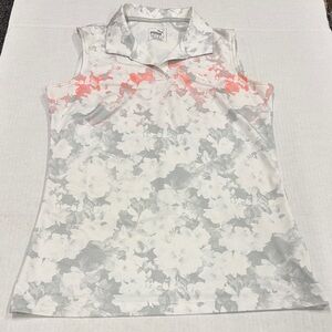 Puma Women's Floral Sleeveless Blouse - Gray and Pink